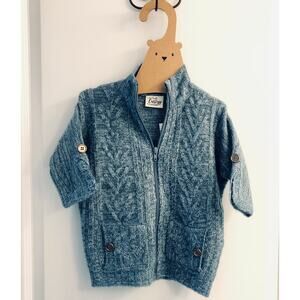Simply Noelle Curtsy Couture Blue Sweater Cardigan sz 2T